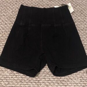 Aerie High-Waisted Distressed black Spandex Shorts